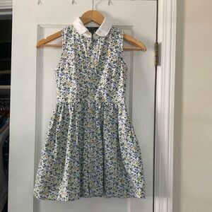 Polo by Ralph Lauren Blue Floral Kids Dress with White Collar